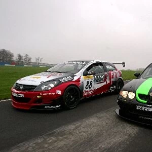 British Touring Car Media Day: L-R: Vauxhall Astra Coupe and MG ZS