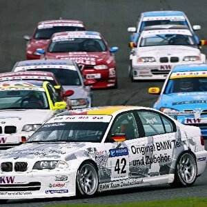 European Touring Car Championship: Jorg Muller, BMW 320, leads at the start of race 2