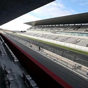 Formula One Testing: Main grandstand viewed from the VIP area above the pits