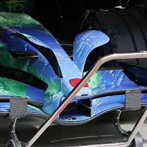 Formula One Testing: New Honda elephant ears front wing on the car of Christian Klien Honda RA107