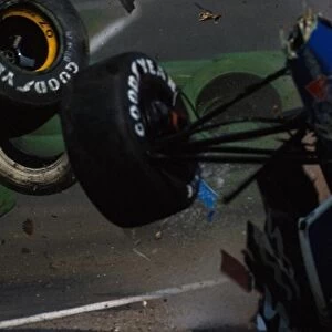 Formula One World Championship: The accident of Eric Comas Ligier JS35B on the Saturday morning free practice session