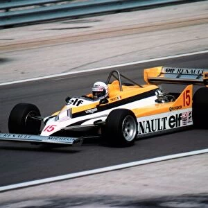 Formula One World Championship: Alain Prost Renault RE30 en route to his first victory and on home soil