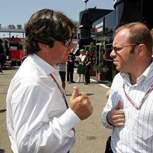 Formula One World Championship: Christian Geistdoerfer CEO P&W Sponsor Consulting talks with Alex Shnaider Jordan Team Owner