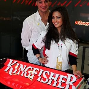 Formula One World Championship: DJ Aqeel, Indian DJ with Bollywood actress Ms. Riya Sen