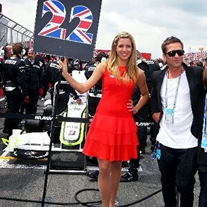 Formula One World Championship: DJ Dan Williams the husband of Jade Jagger on the grid with son Lucas Jagger