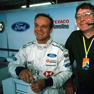 Formula One World Championship: Gary Anderson Jaguar Technical Director with Rubens Barrichello