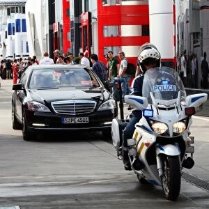 Formula One World Championship: Police Escort for Bernie Ecclestone CEO of the Formula One Group