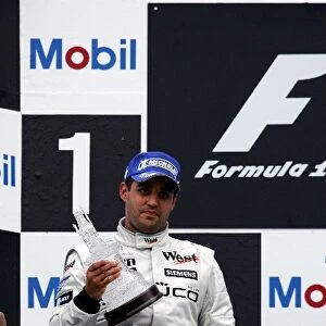Formula One World Championship: Second place Juan Pablo Montoya McLaren on the podium