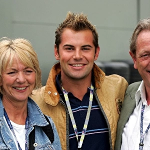 Formula One World Championship: Trudie Goodwin, aka June Ackland from ITV Ploice Drama The Bill; Daniel McPherson aka Joel Samuels