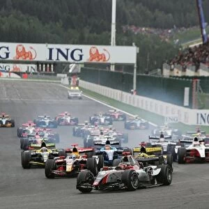 GP2 Series: Jerome D Ambrosio DAMS leads at the start of the race