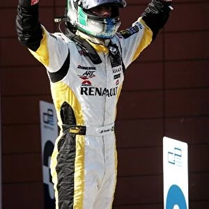GP2 Series: Race winner Lucas di Grassi ART Grand Prix celebrates in parc ferme