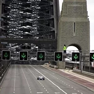 Mark Webber Drives an F1 Car Over Sydney Harbour Bridge