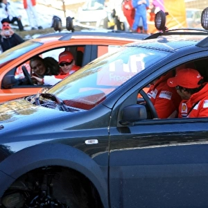 Wrooom Ferrari Ski Event: The Ferrari team mates raced FIAT Panda caterpillar cars