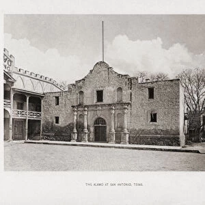 The Alamo at San Antonio, Texas, in the 19th century. From the book The United States of America - One Hundred Albertype Illustrations From Recent Negatives of the Most Noted Scenes of Our Country, published 1893; San Antonio, Texas, United States of America