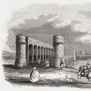 The Allahverdi Khan Bridge, popularly known as Si-o-se-pol, Isfahan, Iran, seen here in the 19th century, From Monuments de Tous les Peuples, published 1843