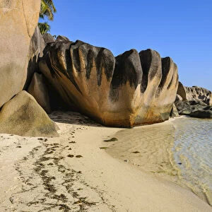Anse Source d Argent with Sculpted Rocks, La Digue, Seychelles