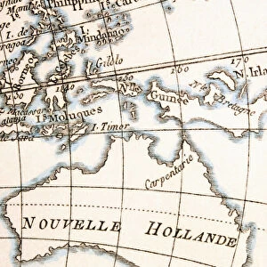 Australia Circa 1760. From Atlas De Toutes Les Parties Connues Du Globe Terrestre By Cartographer Rigobert Bonne Published Geneva Circa 1760