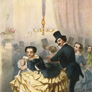 Ballroom Scene In The 19th Century. From Illustrierte Sittengeschichte Vom Mittelalter Bis Zur Gegenwart By Eduard Fuchs, Published 1909