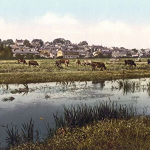 The banks of the River Frome, Dorchester, Dorset, England, dated 1893, photomechanical print