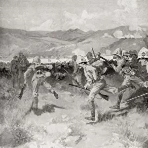 The Battle Of Colenso, Natal, South Africa During The Second Boear War. Queens Royal West Surrey Regiment Leading The Central Attack. From The Book South Africa And The Transvaal War By Louis Creswicke, Published 1900