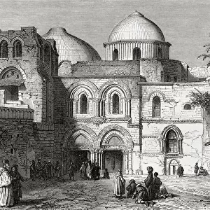 The Church Of The Holy Sepulchre In The Old City Of Jerusalem, Palestine, As It Was In The 19Th Century. From El Mundo En La Mano Published 1875