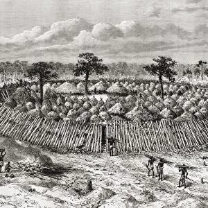 A Congolese Village In The Mid 19Th Century. From The Book Africa Pintoresca Published 1888