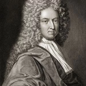 Daniel Defoe 1660 - 1731. English Novelist And Journalist. From The Book "Gallery Of Portraits"Published London 1833
