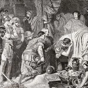 Death Of Alexander The Great At Babylon In 323 Bc. Alexander Iii Of Macedon 356 To 323 Bc. Greek King Of Macedon. From The Book Harmsworth History Of The World Published 1908