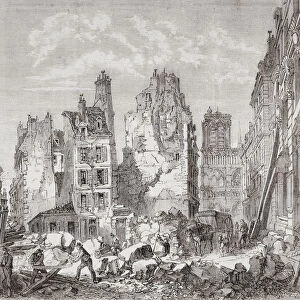 Demolition Work In Paris, France To Make Way For The Construction Of L hotel Dieu In 1865 Under The Haussmanns Renovation Of Paris Aka The Haussmann Plan. From L univers Illustre Published 1866