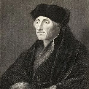 Desiderius Erasmus 1469-1536. Dutch Humanist And Theologian. Greatest European Scholar Of The 16Th Century. From The Book "Gallery Of Portraits"Published London 1833