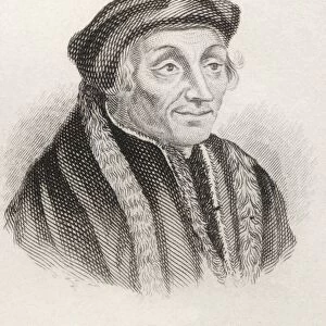 Desiderius Erasmus Roterodamus, Aka Desiderius Erasmus Of Rotterdam, Born Between 1466 And 1469 Died 1536. Dutch Renaissance Humanist And Catholic Christian Theologian. From The Book Crabbes Historical Dictionary Published 1825