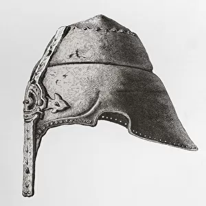 An Early Twelfth Century Nasal Helmet. From The British Army: Its Origins, Progress And Equipment, Published 1868