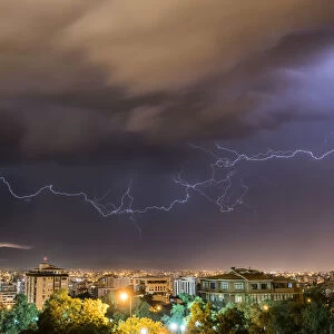 Electrical storm over a city
