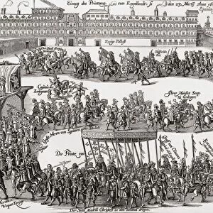 Entry Of Prince Charles Into Madrid, 1623. Charles I, 1600 To 1649, As Prince Of Wales. Second Son Of James Vi Of Scots And I Of England. King Of England, Scotland And Ireland. From The Book Short History Of The English People By J. R. Green Published London 1893