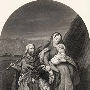 Flight Into Egypt From The National Illustrated Family Bible Published C1870