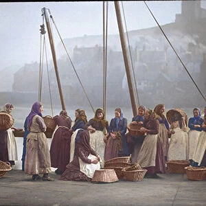 Frank Meadow Sutcliffe original photograph of fisher womed at Whitby. Hand coloured