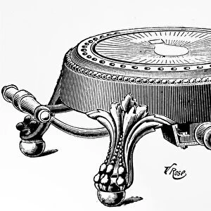 French illustration depicting an early electric hotplate. 1906