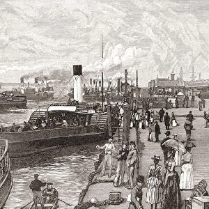Georges Landing Stage, Liverpool, Lancashire, England In The 19th Century. From Cities Of The World, Published C. 1893