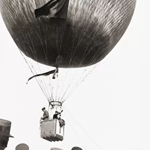 The Third Gordon Bennett Balloon race in Berlin, Germany. After a 1908 work by an anonymous photographer. In 1906 James Gordon Bennett Jr. 1841 - 1918, funded the Gordon Bennett Cup in ballooning, an event still held. Sportsman, playboy and businessman, Bennett is also remembered as the man who financed Stanleys trip to Africa to locate David Livingstone
