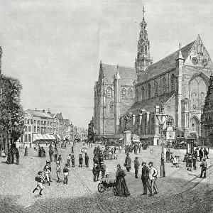 The Grote Kerk Or St. Bavokerk In The Grote Markt, Haarlem, The Netherlands In The 19Th Century. From Pictures From Holland By Richard Lovett, Published 1887