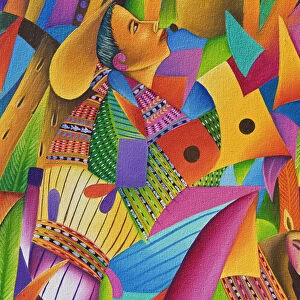 Guatemala, Lake Atitlan, Panajachel, colorful painting for sale