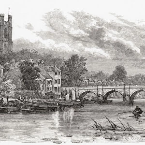 Henley-on-Thames, Oxfordshire, England, seen here in the 19th century. From English Pictures, published 1890