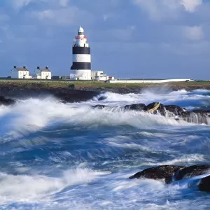 Hook Head, County Wexford, Ireland; Lighthouse On A Stormy Coast
