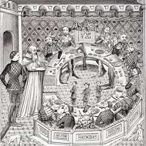 King Arthur And The Knights Of The Round Table, After A 14Th Century Miniature. From Les Artes Au Moyen Age, Published Paris 1873