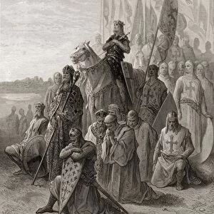 King Louis Ix Before Damietta During His First Crusade In 1249
