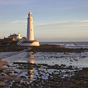 Lighthouse On St. Marys Island; Northumberland England