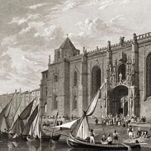 Lisbon, Convent Of St. Geronymo, Belem. From The Original Painting By Lt. Col. Batty F. R. S. From The Book "Select Views Of Some Of The Principal Cities Of Europe"Published London 1832. Engraved By J. H. Le Keux