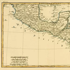 Map Of Southern Mexico, Circa. 1760. From "Atlas De Toutes Les Parties Connues Du Globe Terrestre "By Cartographer Rigobert Bonne. Published Geneva Circa. 1760