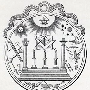 Masonic Seal Engraving From The Book The History Of Freemasonry Volume Iii Published By Thomas C. Jack London 1883