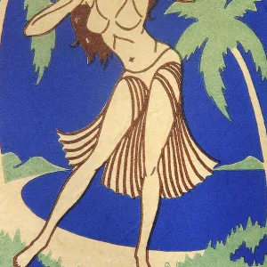 Matchbook Hula Girl, Hawaii, circa 1955